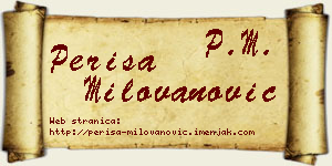 Periša Milovanović vizit kartica